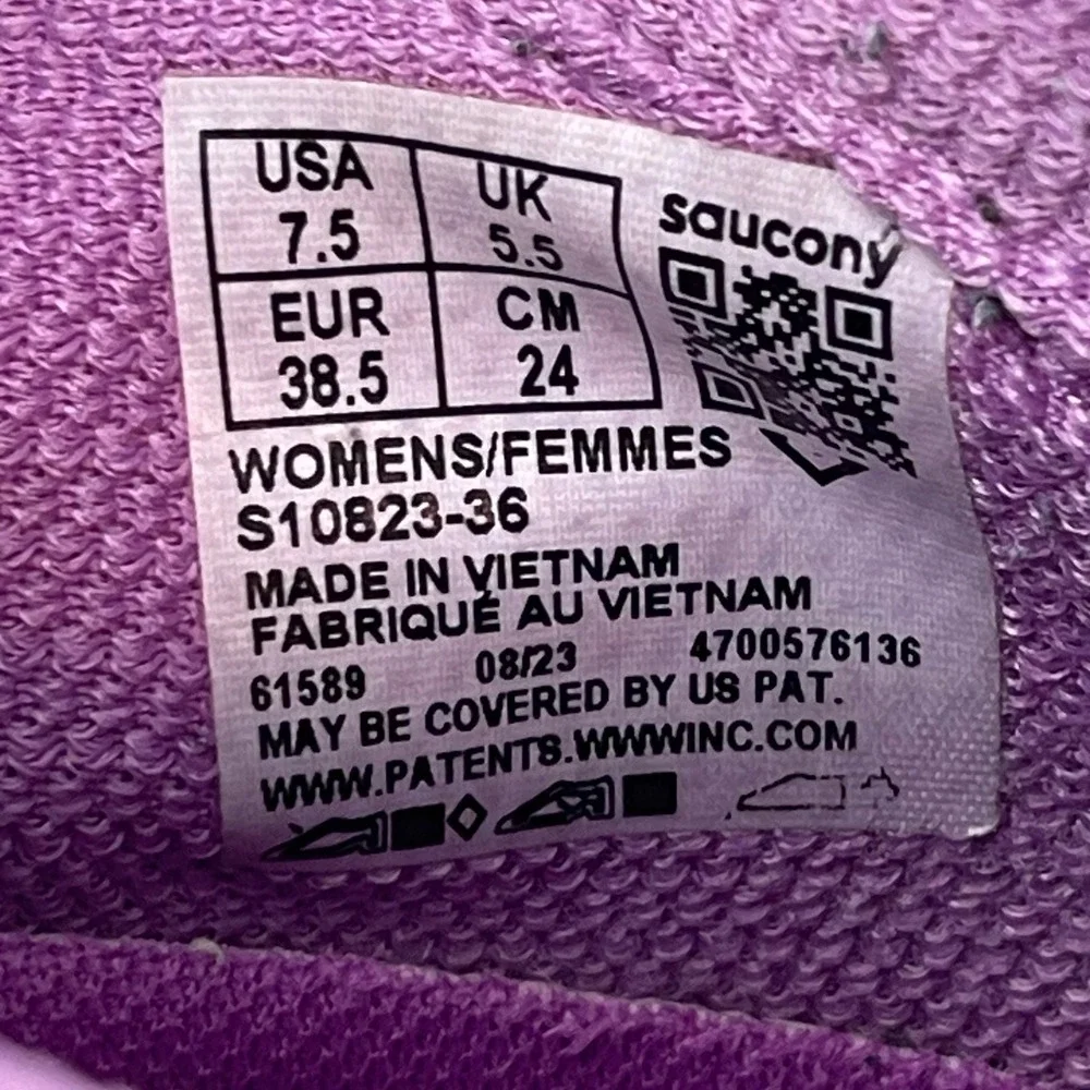 Saucony Kinvara 14 Womens Sz 7.5 Running Training Orchid Purple Shoes S10823-36 - Picture 7 of 9